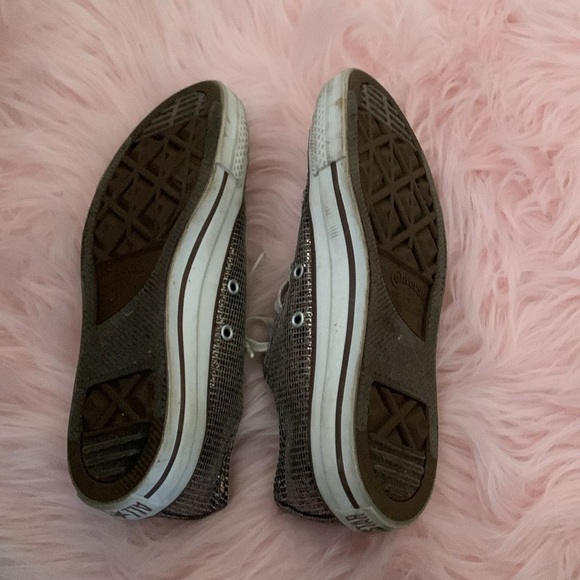 Brown Sequin Sparkly low top Converse Sneaker - Picture 4 of 4